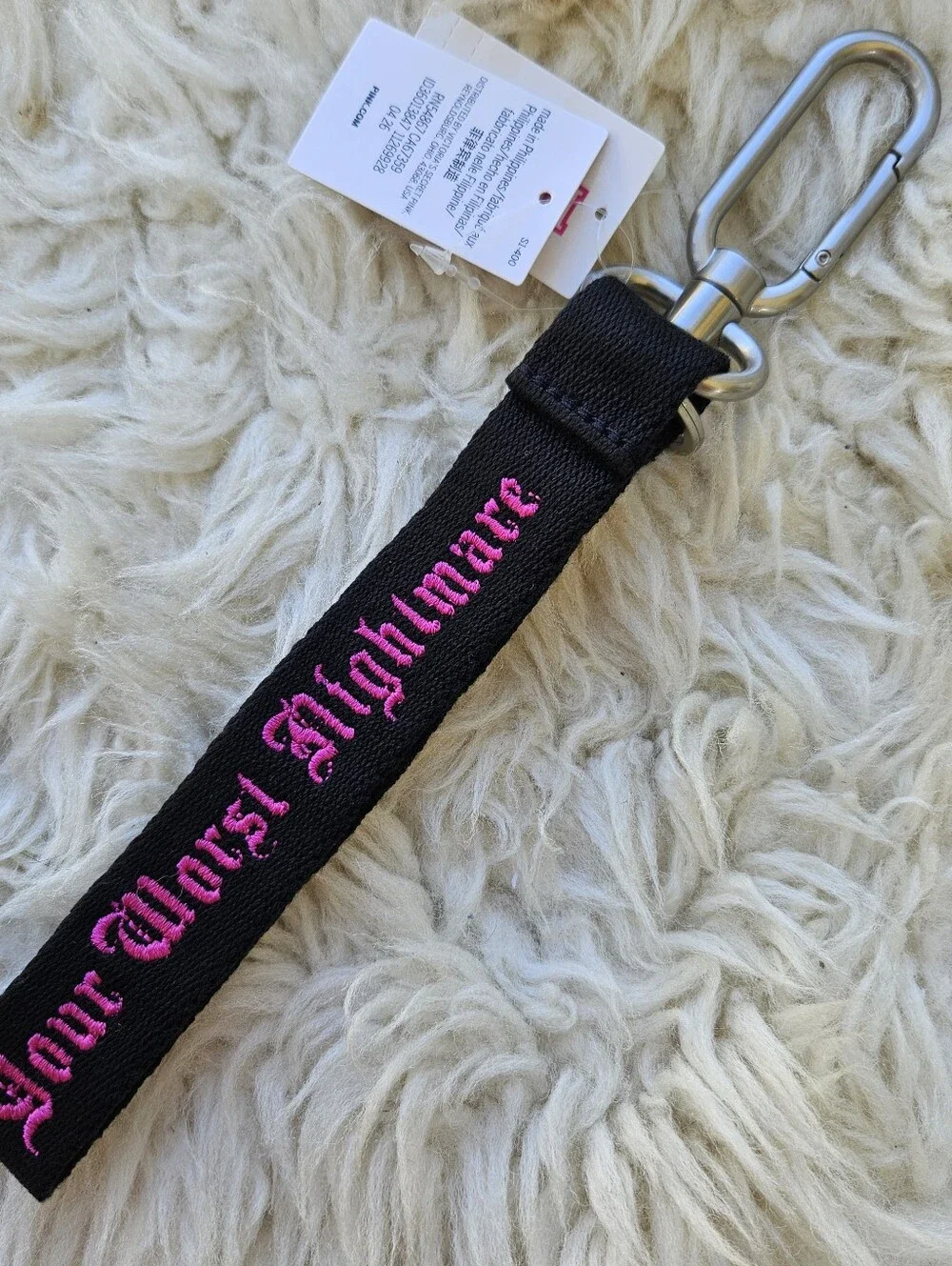 Victoria's Secret PINK wristlet strap keychain in Halloween Your Worst Nightmare